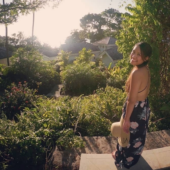 Women's Sexy Deep V Neck Backless Floral - Picture 3 of 3